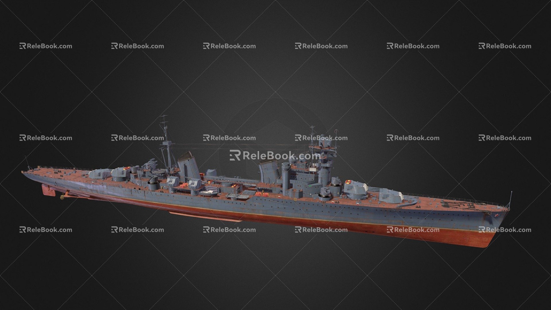 Warship Warship Destroyer Weapon Ship Cruiser Ship 44 3d model