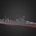 Warship Warship Destroyer Weapon Ship Cruiser Ship 44 3d model