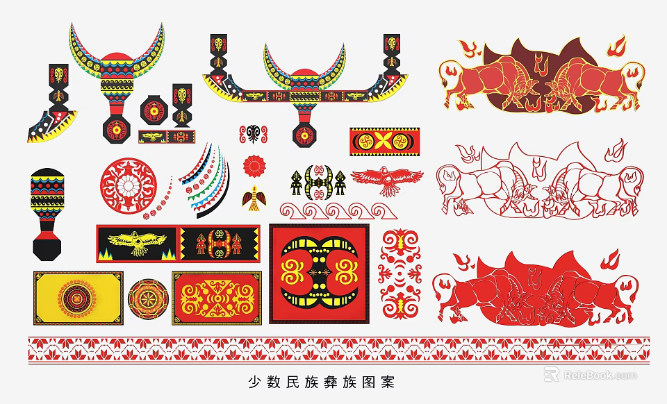 Ethnic Minority Traditional Patterns For Wall Decor 3d model 