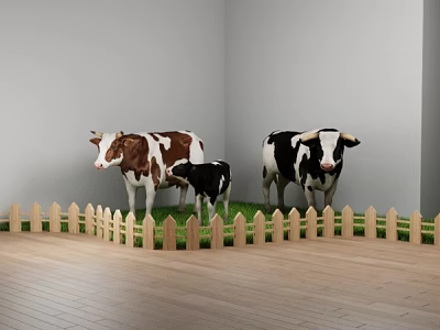 Modern Dairy Cow Meadow Fence Display Floor 3d model Modern Dairy Cow Meadow Fence Display Floor 3d model