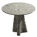 Modern Round Coffee Tables with Terrazzo Surface Two Sizes Unique Base Design for Living Room
