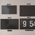 Wall Mounted TVs With 65 70 75 80 Inch Sizes And Time Display Screen