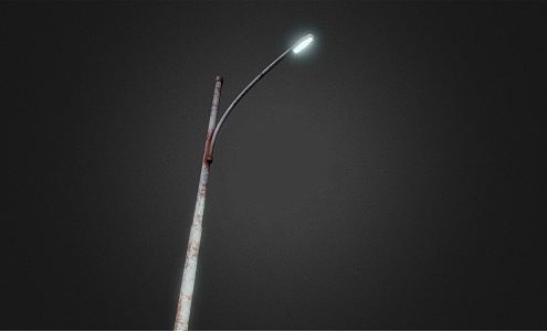 Industrial LOFT Street Light Rusty Street Light 3d model