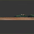 3D Topographic Model With Detailed Terrain Green Vegetation Mountain Ranges White Paths And Wooden Base