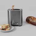 Breville Toaster Kitchen Appliance With Sliced Bread On Plate And Whole Loaf