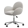 Light Gray Upholstered Office Chair With Curved Armrests And Metallic Five Star Base