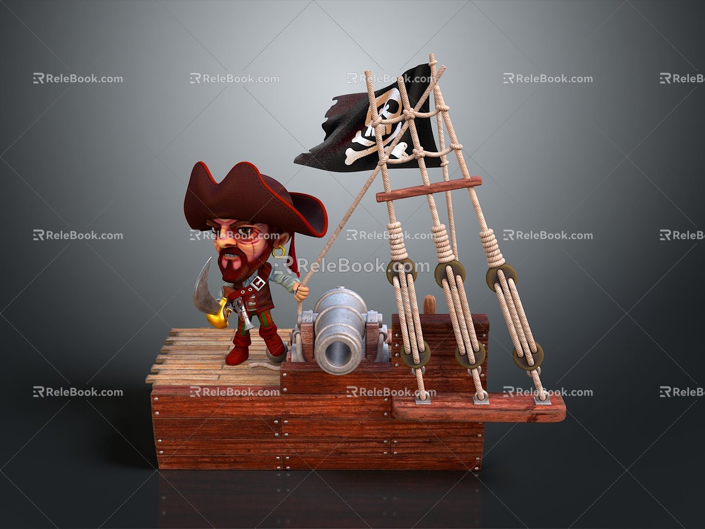 Modern Pirate Captain Jack Pirate Captain Viking Warrior 3d model