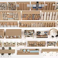 Multi functional Shelving Units With Various Designs For Home Office Storage 3d model
