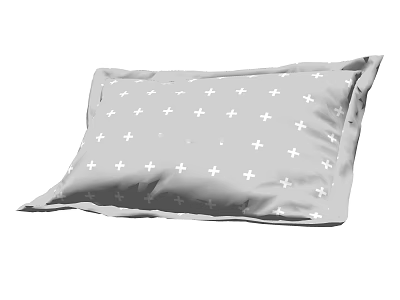 Gray Decorative Pillow With White Cross Patterns For Home Sofa And Bedroom 3d model