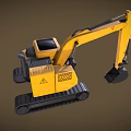 Excavator Hook Machine Excavator Cartoon Excavator Heavy Machinery Engineering Truck Scraper Low Face Number Low Mold Simple Mold Game Video Level Super Realistic 3d model