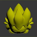 3D Cartoon Character Red Skin Big Eyes Black Hair Wearing Black White Top White Shoes