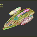 Futuristic Silver Spaceship With Red Stripes And Aerodynamic Design For Space Travel