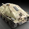 Detailed Armored Military Tank With Camouflage Pattern Long Barrel And Metal Tracks