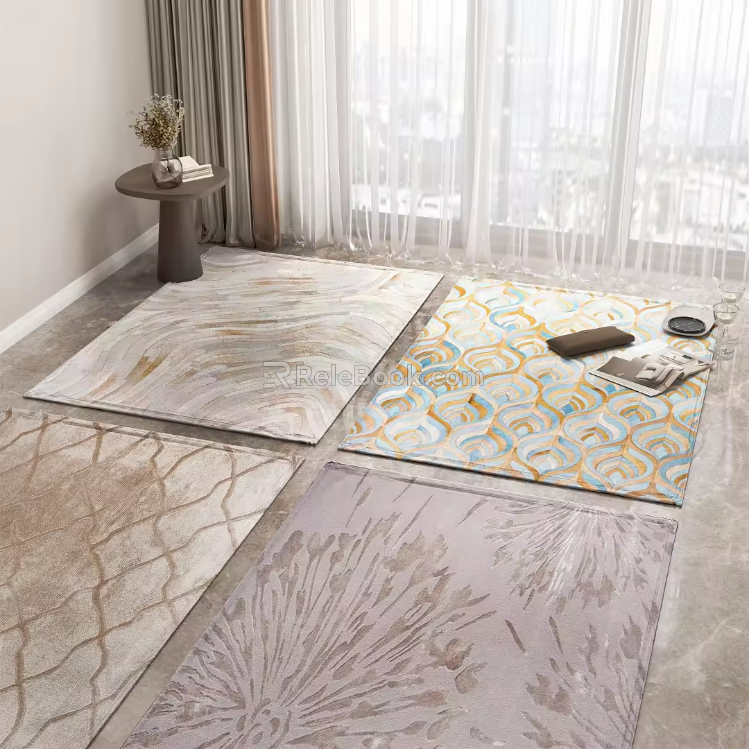 Modern Square Carpet Simple Carpet 3d model