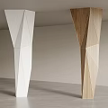 Modern Geometric Columns In White And Wooden Design For Interior Decor