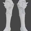 Silver Spiked Metal Combat Boots Weapon With Decorative Armor And Intricate Details