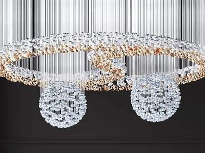 Elegant Crystal Chandelier With Round Design And Hanging Crystals For Modern Interior Lighting 3d model