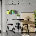 Modern Bar Chair Combination Bar Table and Chair Combination 3d model