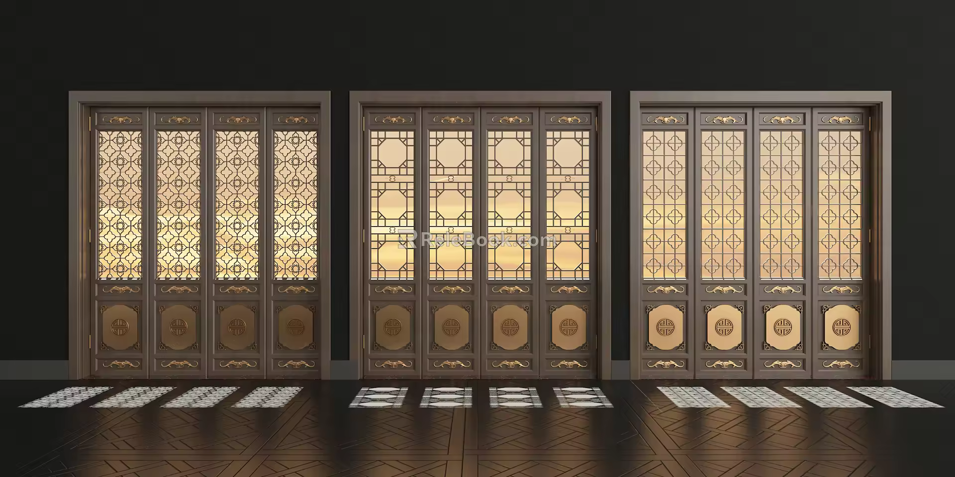 New Chinese-style openwork window 3d model