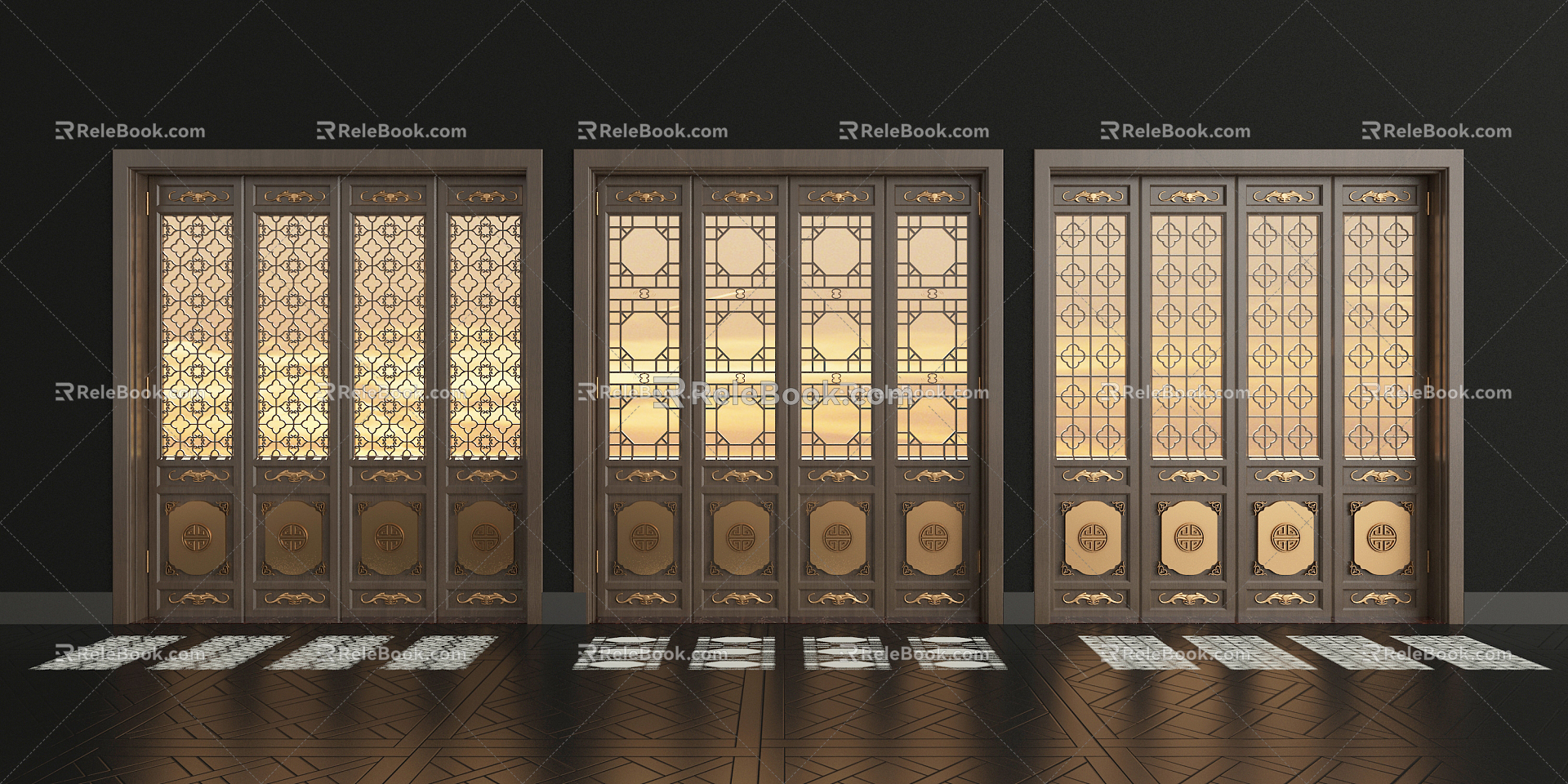 New Chinese-style openwork window 3d model