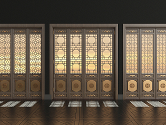 New Chinese-style openwork window 3d model