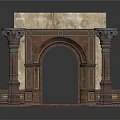 Ornate Classical Architectural Archway With Decorative Columns And Intricate Stone Carvings