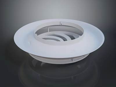 Sleek White Round Furniture Base With Circular Patterns For Modern Tables 3d model