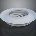 Sleek White Round Furniture Base With Circular Patterns For Modern Tables 3d model