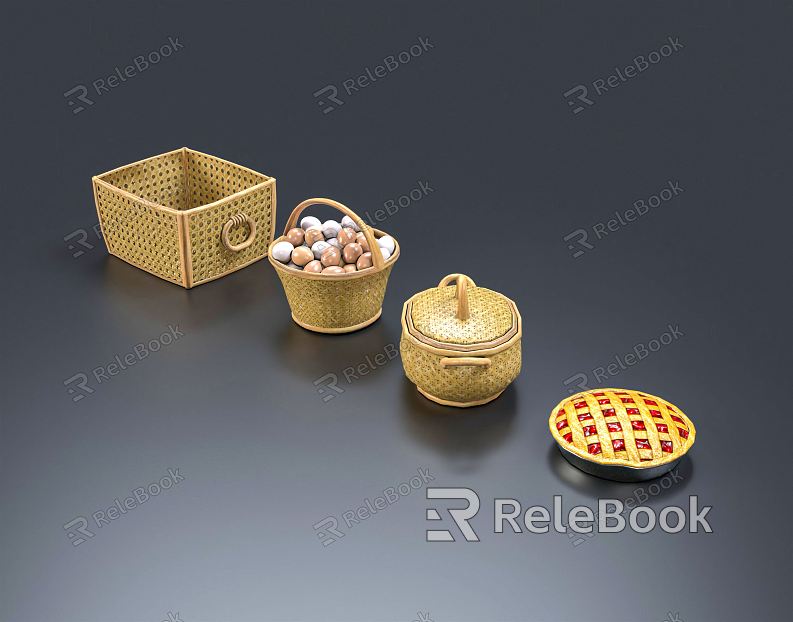 Chinese Storage Basket Storage Basket Woven Basket Native Food Basket Eggs model