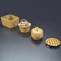Decorative Woven Storage Baskets with Handles Lids Square Round Shapes for Egg Storage