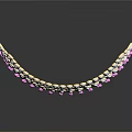 Elegant Decorative Metal Accessory With Purple Beads And Heart Shaped Pendants