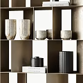 Modern Bookshelf Decorative Rack Ornaments 3d model
