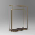 Clothing Store Gold Frame Clothes Rack With Dark Base And Minimalist Design