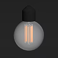 Modern Transparent Glass Light Bulb With Black Base And Filament Design