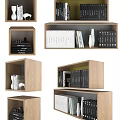 Modern House Shaped Wooden Bookshelf Design With Books And Decorative Objects