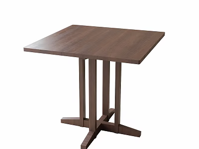 Wooden Square Table With Sturdy Legs And Simple Design For Home Decor 3d model
