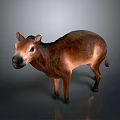 Detailed Brown Animal Figurine With Realistic Fur Standing On Smooth Reflective Surface