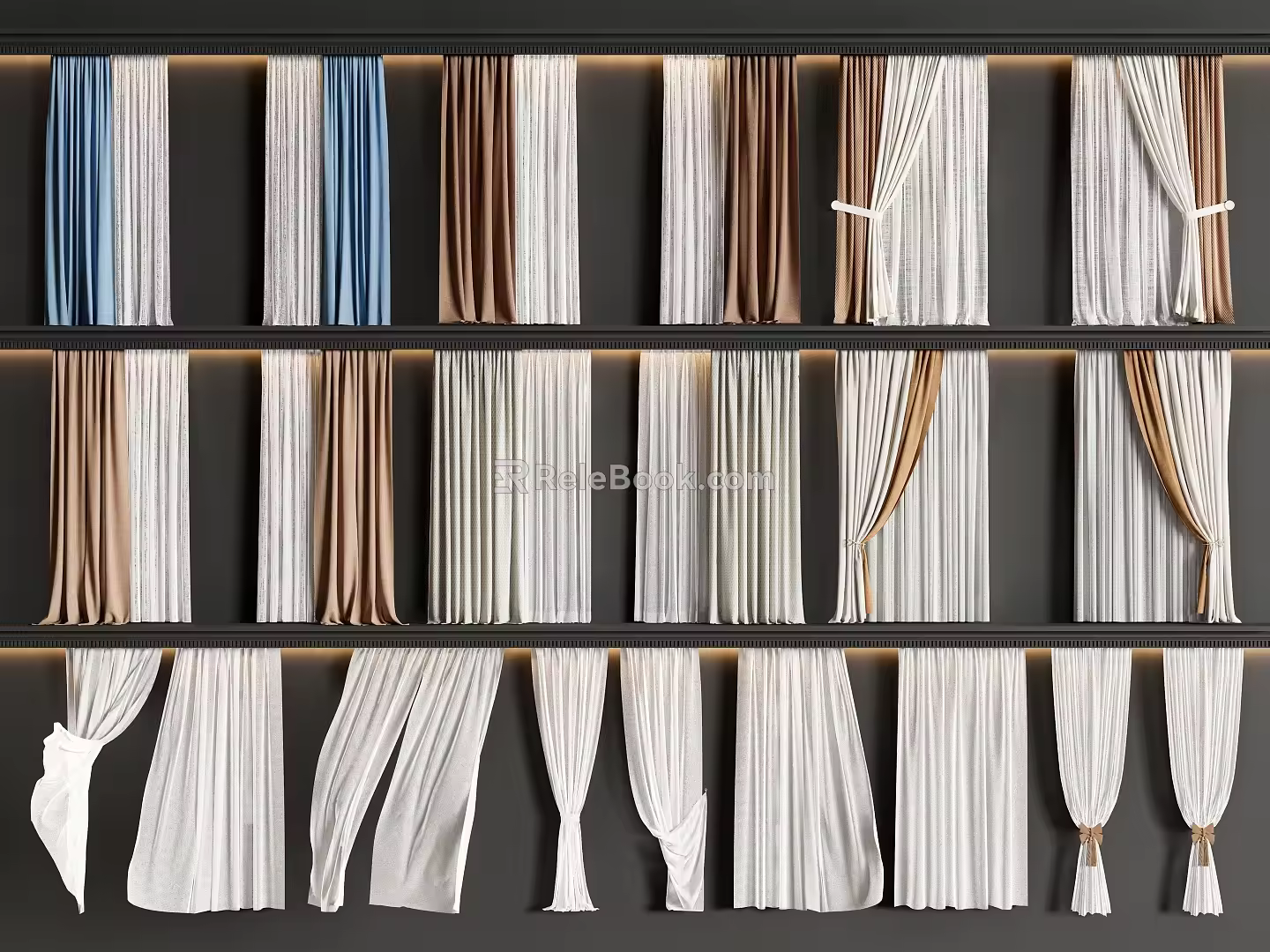 Curtain Gauze Window Screen 3d model