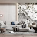 Modern sofa coffee table combination 3d model