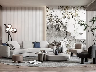Modern sofa coffee table combination 3d model