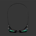 Steampunk Style Goggles With Black Strap White Circular Design Spikes And Green Glowing Accents