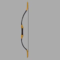 Traditional Golden And Black Curved Bow Weapon Design For Archery
