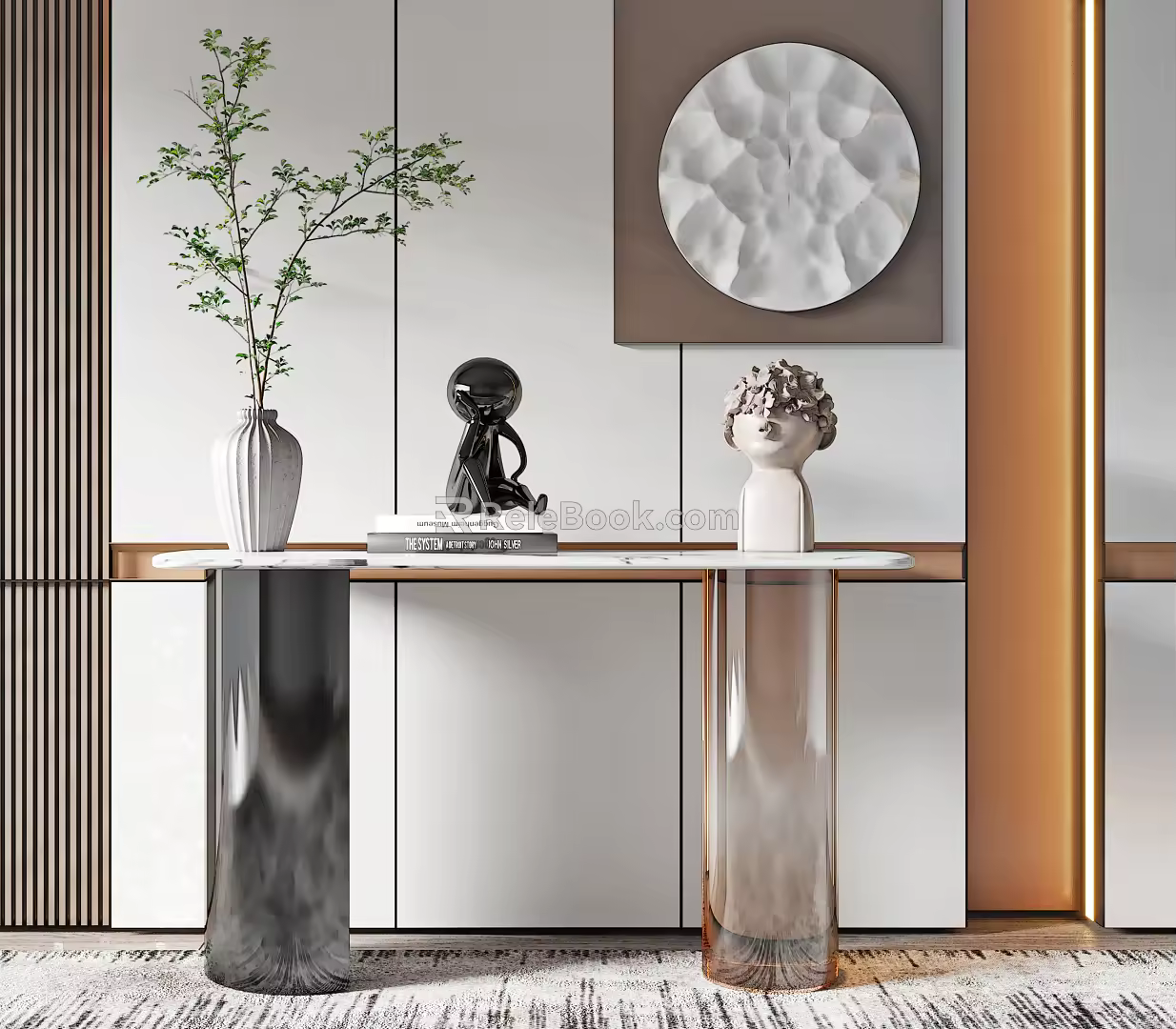Modern End View Table Entrance Cabinet 3d model