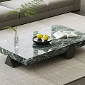 Modern Minimalist Green Marble Coffee Table With Unique Base For Contemporary Cozy Living Room Decor