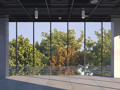 Public Office Area Office Building Rest Area Office Building Glass Curtain Wall 3d model
