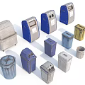 Various Colored Waste Bins Collection With Different Styles And Designs