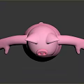 Cute Pink Pig Toy Figure With Open Mouth For Children Play