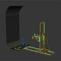Advanced 3D Printer Electronic Equipment With Curved Black Structure And Mechanical Track
