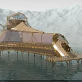 Futuristic Floating Architecture Unique Design With Transparent Structure And Mountain Waterfront