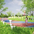 Modern Park Park Landscape Garden Trail Landscape 3d model